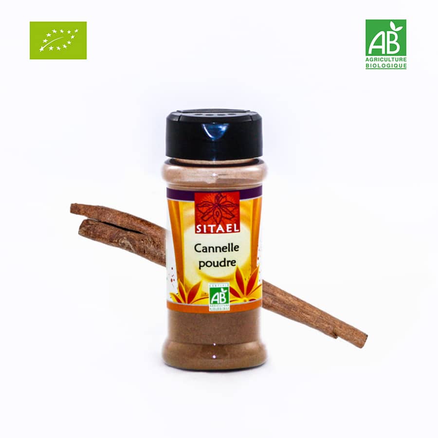 Cannelle poudre bio SITAEL Créateurs de mélanges épices, herbes & aux fleurs Bio