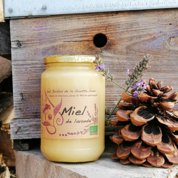 Miel de lavande bio des Jardins de la Goutte d'eau, en Ardèche
